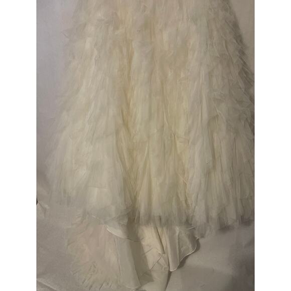 Galina Signature Ivory Size 12 Style SWG523 Wedding Gown Basket Woven Bodice - Picture 9 of 11